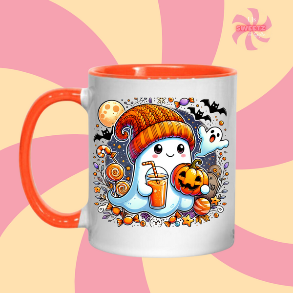 Halloween Ghost Orange Mug & Sweets