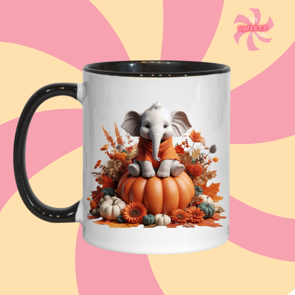 Baby Elephant Autumn Mug