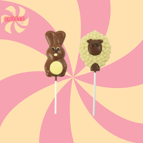 White & Milk Chocolate Easter Lollipops