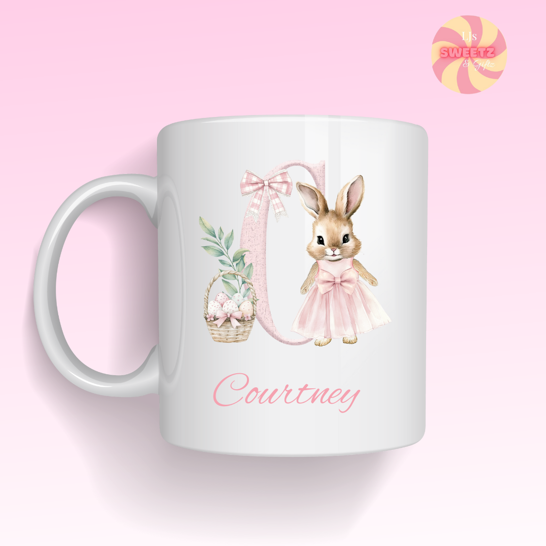 Pink Bunny Easter Mug