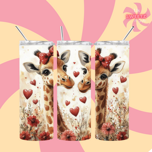 Valentines Giraffe Tumbler